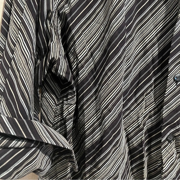 Perry Ellis Black White Stripe Button Down - Picture 3 of 4